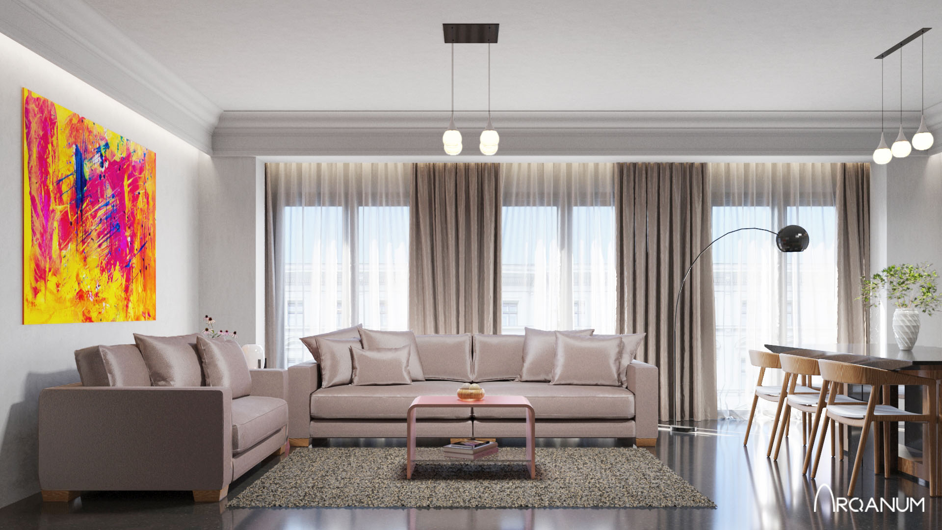 Edificio de viviendas en Orense, salón